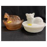 Cow and Cat Covered Canisters