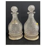 (2) Stoppered Decanter Bottles