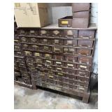 54-Drawer File Card Parts Bin w/ Contents