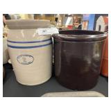 Stoneware Storage Crock with Butter Churn