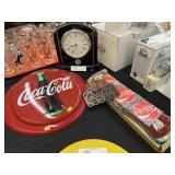 Coca-Cola Signs, Thermometer and Shelf Clock