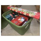 Christmas Lighting, Wrapping Paper, Plastic Tote
