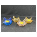 (4) Glass Chicken Salts