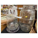 Glass Canister and Chicken Waterer