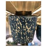 Blue Agateware Pail