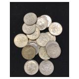 (17) Post-1964 Kennedy Half Dollars
