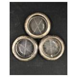 (3) Sterling Banded Coasters