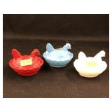 (3) Glass Chicken Salts