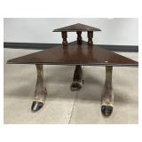 Crafted Elk Hoof 2-Tier Table