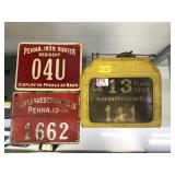 3 Metal PA Hunting Licenses w/1939 Fishing License