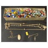 Costume Jewelry, Agate Swirl Marbles
