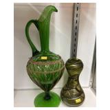 Ewer with Art Glass Vase
