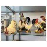 Resin and Porcelain Chicken Figurines