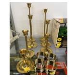 Brass Candlesticks with Napkin Rings
