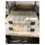 Fishing Tackle and 3 Plastic Organizers