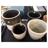 (4) Stoneware Storage Crocks
