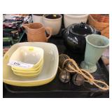 Vintage Pyrex Bowls, Pottery Vase, Stoneware