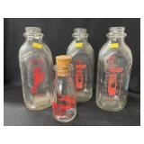 (4) Milk Bottles