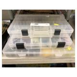Fishing Tackle and 3 Plastic Organizers