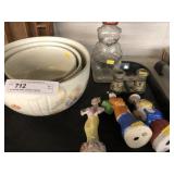 Hall Nesting Bowls, Still Bank, Figurines