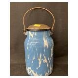 Blue Agateware Cream Pail