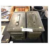 (2) Metal Military Ammo Cans
