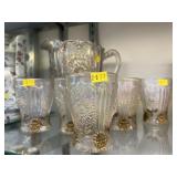 Dahlia Pattern Water Pitcher Set