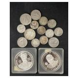 (2) Eisenhower Collector Coins with Foreign Coins