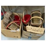 (2) Boxes of Woven Baskets