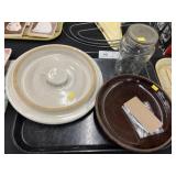 Stoneware Lid, Plate, Glass Canister