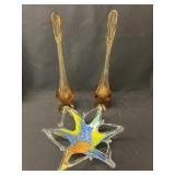 Viking Glass Vases with Center Bowl