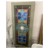 Antique Stained Glass Window Panel