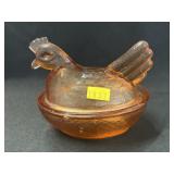 Glass Hen On Nest