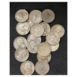 (18) Washington Silver Quarters