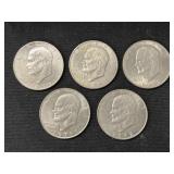 (5) Eisenhower $1 Coins