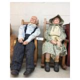 (2) Porcelain Dolls on Rockers