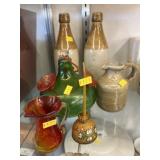 Stoneware Bottles with Art Glass