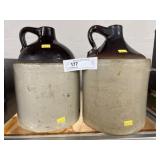 (2) Stoneware Jugs