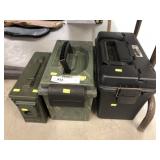 (3) Metal and Plastic Ammo Cans