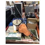 Golf Clubs, Checker Set, Helmet