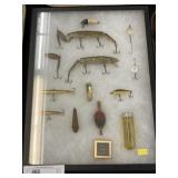 Riker Mount of Antique Fishing Lures and Tackle