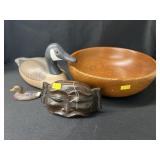 Figurines with Turned Wood Bowl