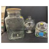 (3) Glass Canisters