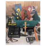Wrenches, Hatchet, Extension Cord, Battery Charger