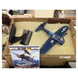 Wood Model Airplane with Sign