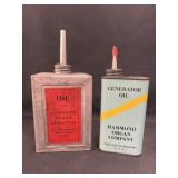 (2) Hammond Organ Oil Cans