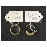 (2) 14K Rings