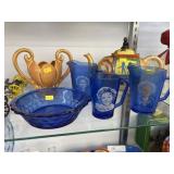 Shirley Temple Glassware with Decorative Porcelain