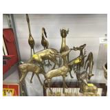 Brass Decorative Deer and Herons