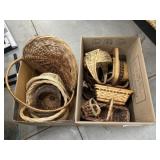 (2) Boxes of Wicker Woven Baskets